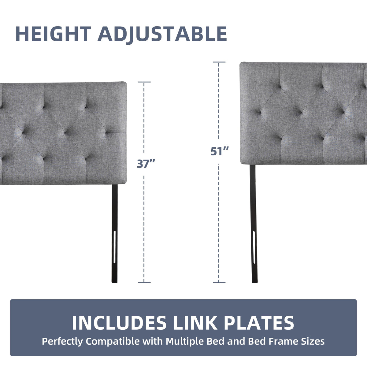 Queen Size Light Gray Linen Headboard L473