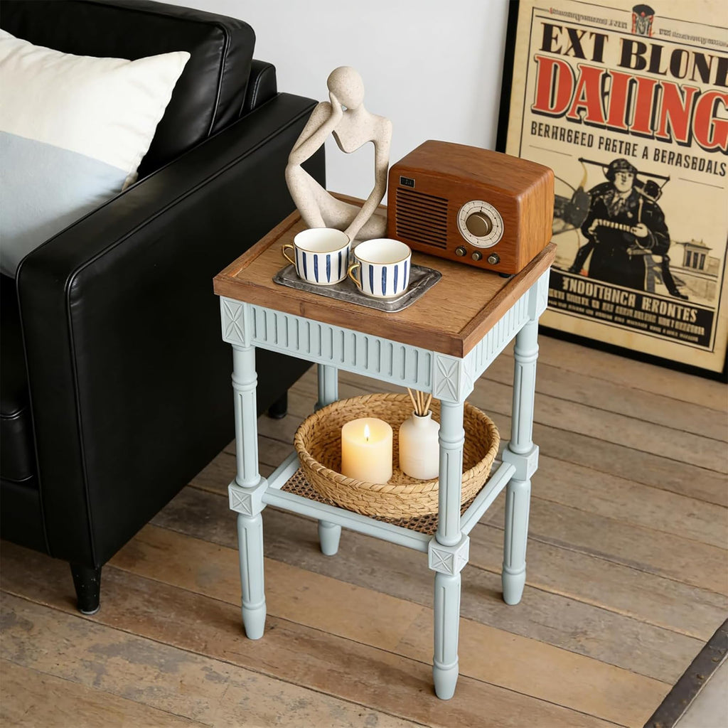 Pale Mint Blue Tray Top End Table P664357