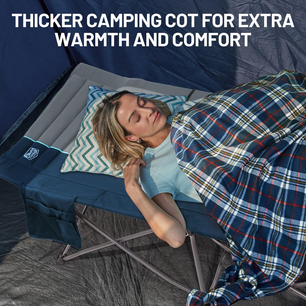 Extra Wide Heavy Duty Camping Cot with Carry Bag P90742