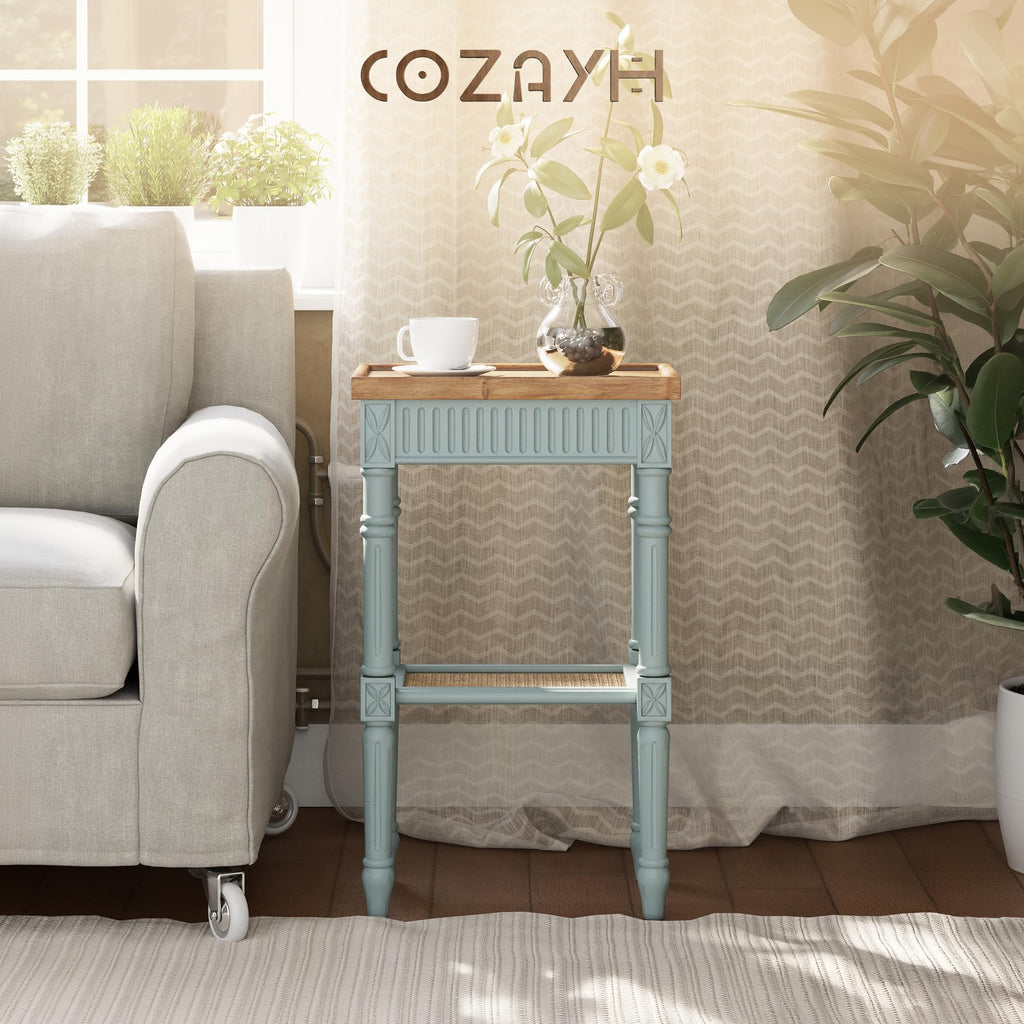 Pale Mint Blue Tray Top End Table P664357