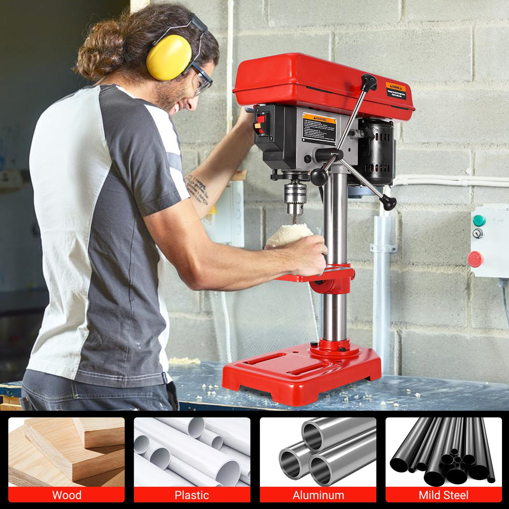 8" Benchtop Drill Press with 5 Adjustable Speeds and Tilting Worktable W25298