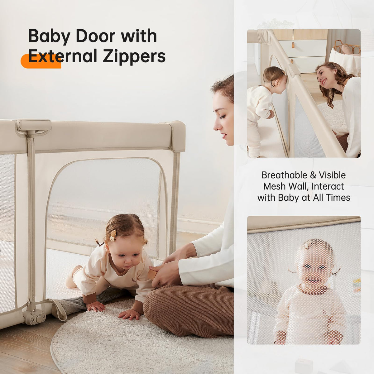 Foldable Baby Playpen with Gate Z438460