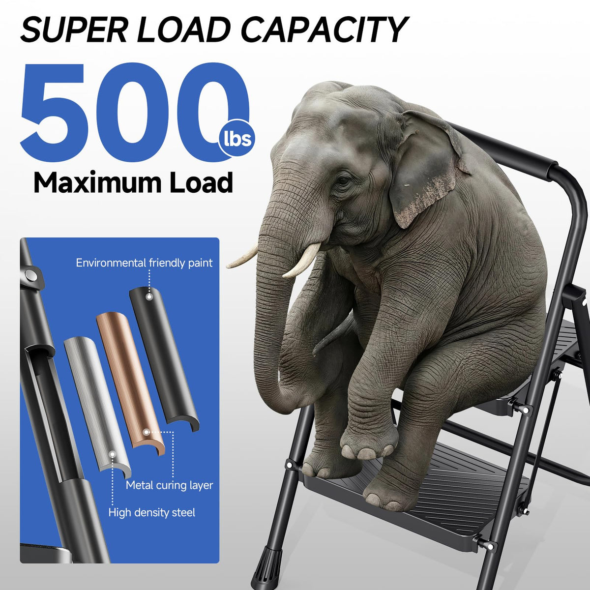 2 Step Ladder with Anti-Slip Pedals C271