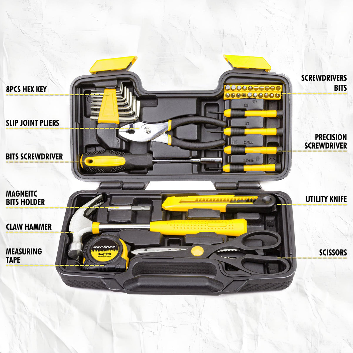 39-Piece Household Tool Set with Storage Case J50527