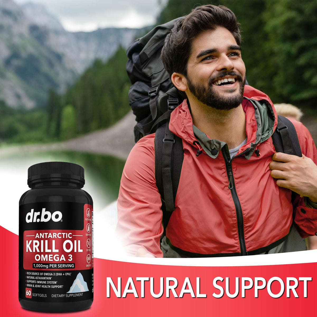 Krill Oil Omega 3 500mg 60 Softgels V195264