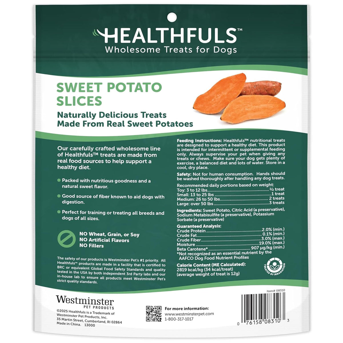 Dried Sweet Potato Slices Dog Treats 16 oz W115702