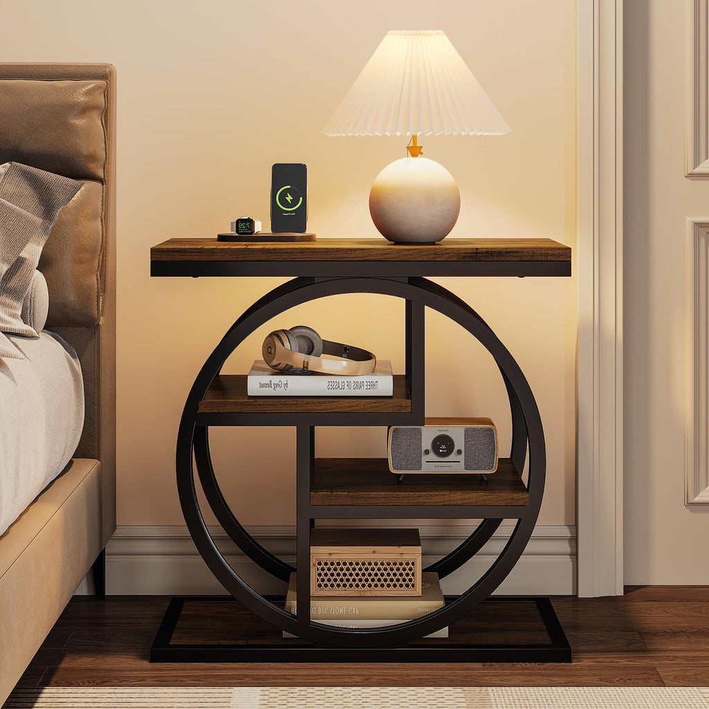 4-Tier Narrow Side Table with Storage Shelves K692343