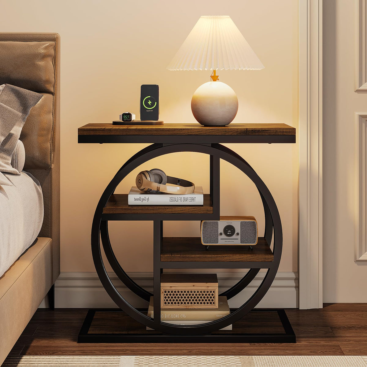 4-Tier Narrow Side Table with Storage Shelves K692343