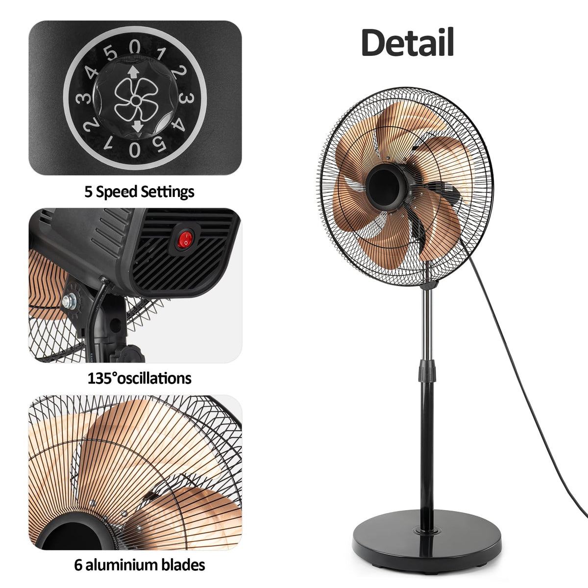 18 Inch Oscillating Metal Stand Fan O748160