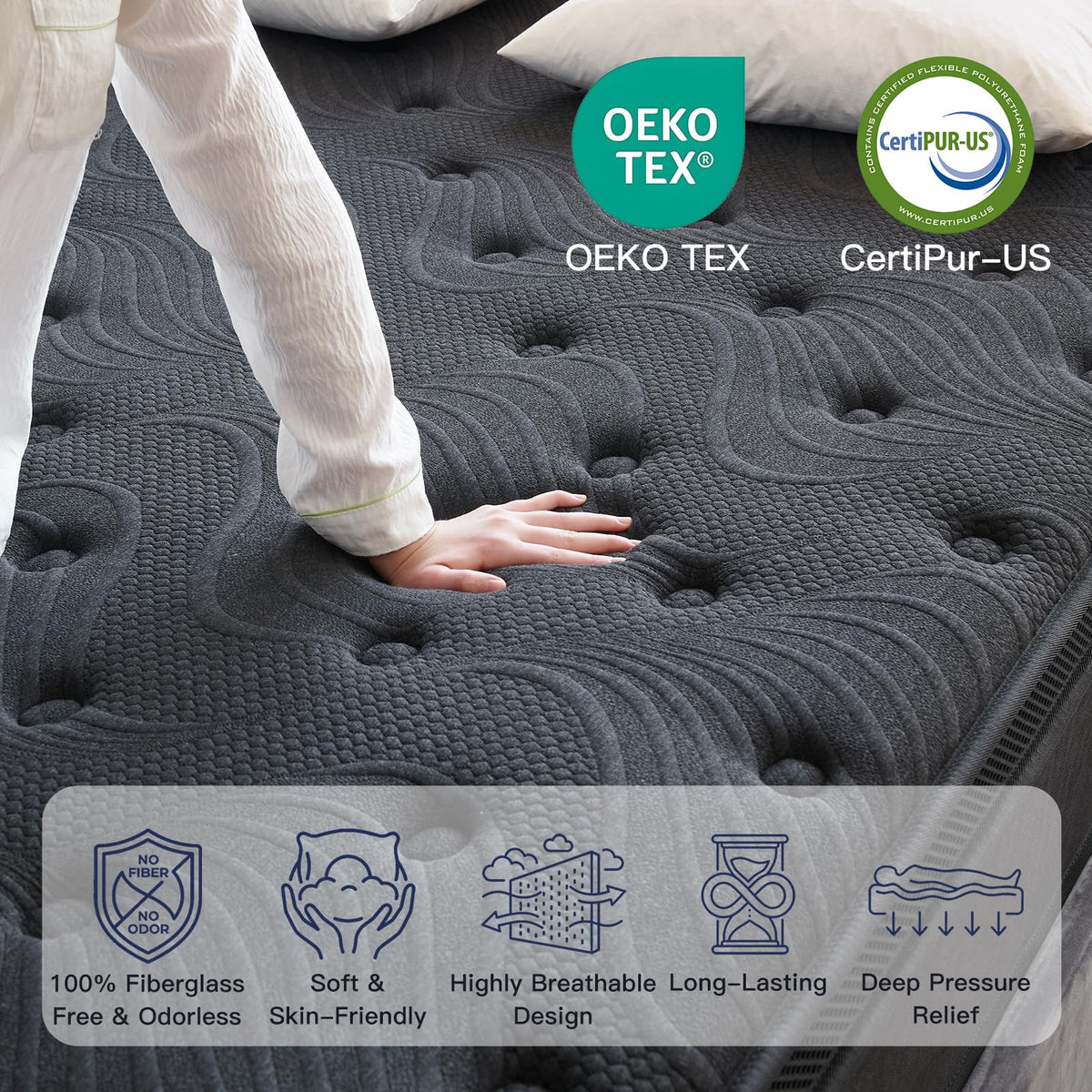 Full Size 12 Inch Memory Foam Hybrid Mattress B9039
