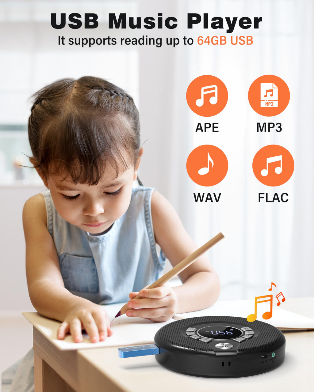 Portable Bluetooth CD Player with FM Transmitter C41787
