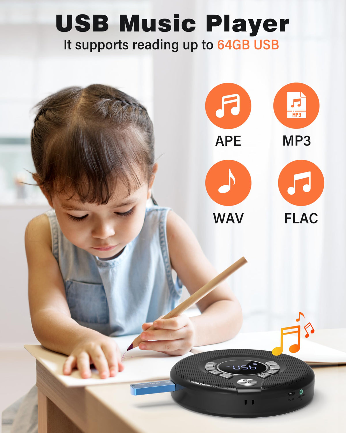 Portable Bluetooth CD Player with FM Transmitter C41787