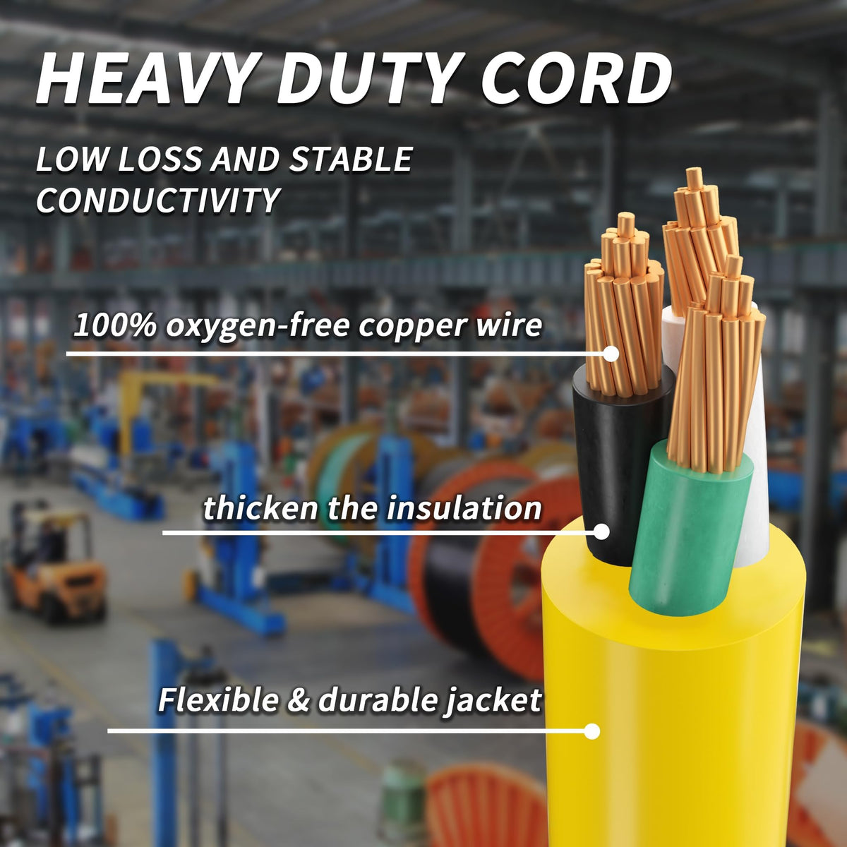 100 FT 10 Gauge Outdoor Extension Cord with Multiple Outlets Yellow R593