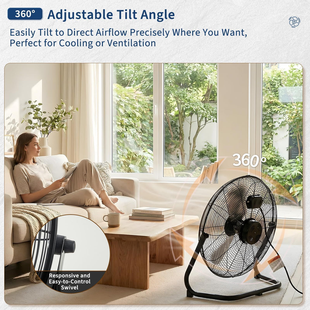 20 Inch 3 Speed High Velocity Industrial Floor Fan O1364