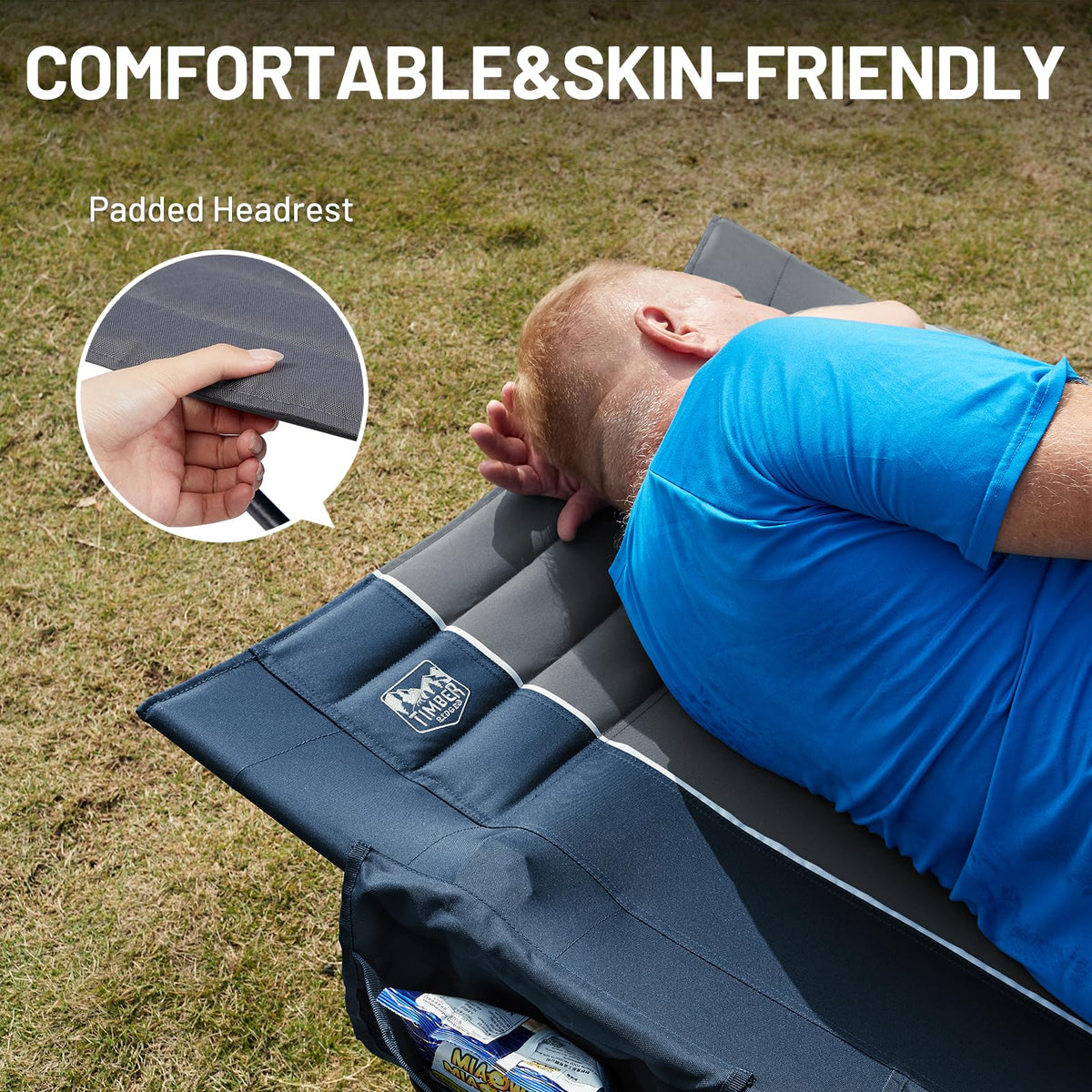 Extra Wide Heavy Duty Camping Cot with Carry Bag P90742