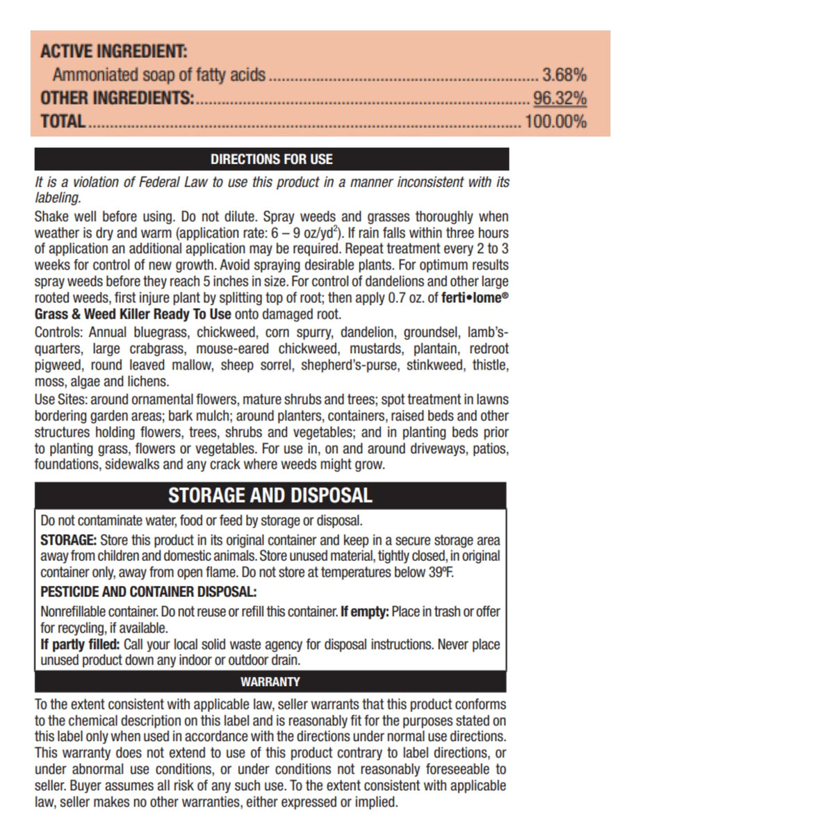 Broadleaf Weed Killer RTU, 1 gal S227893
