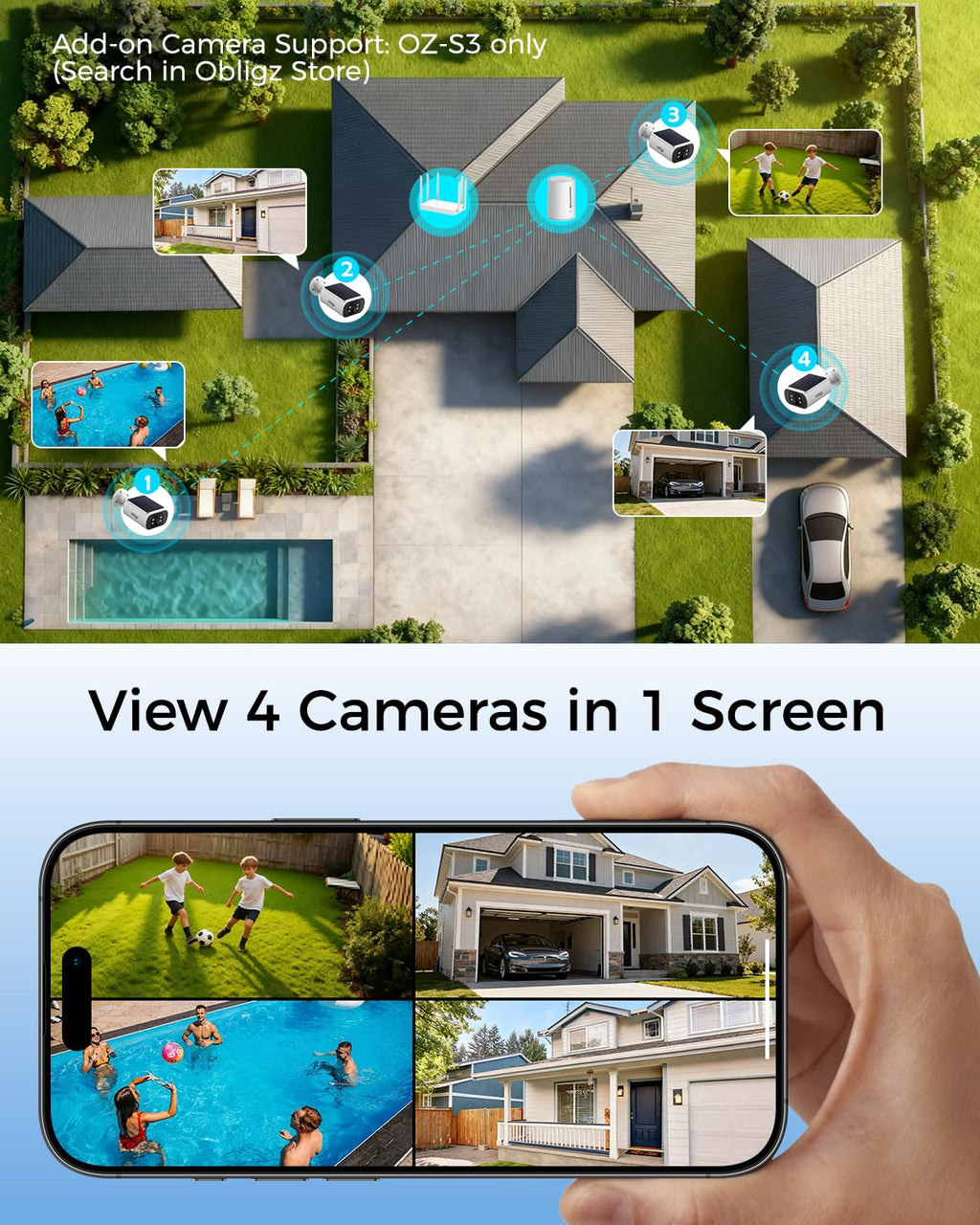 4MP Solar Security Cameras Wireless Outdoor S29743