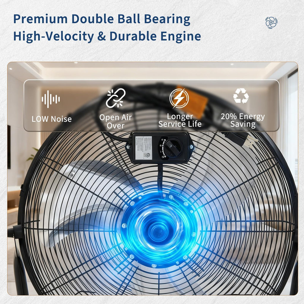 20 Inch 3 Speed High Velocity Industrial Floor Fan O1364