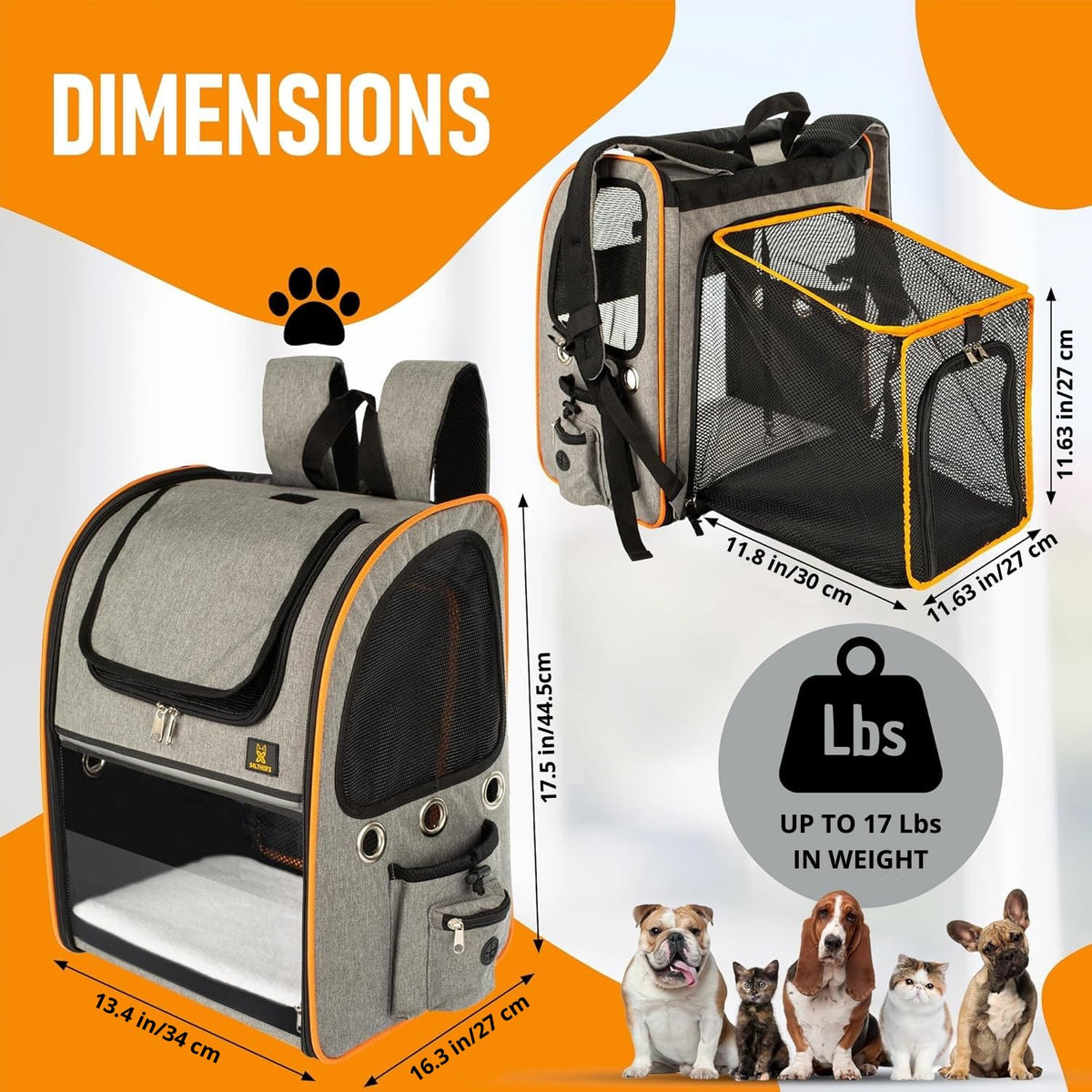 Expandable Breathable Mesh Cat Backpack Carrier B62251