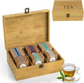 Bamboo Wood Tea Organizer Box 6-Slot G725