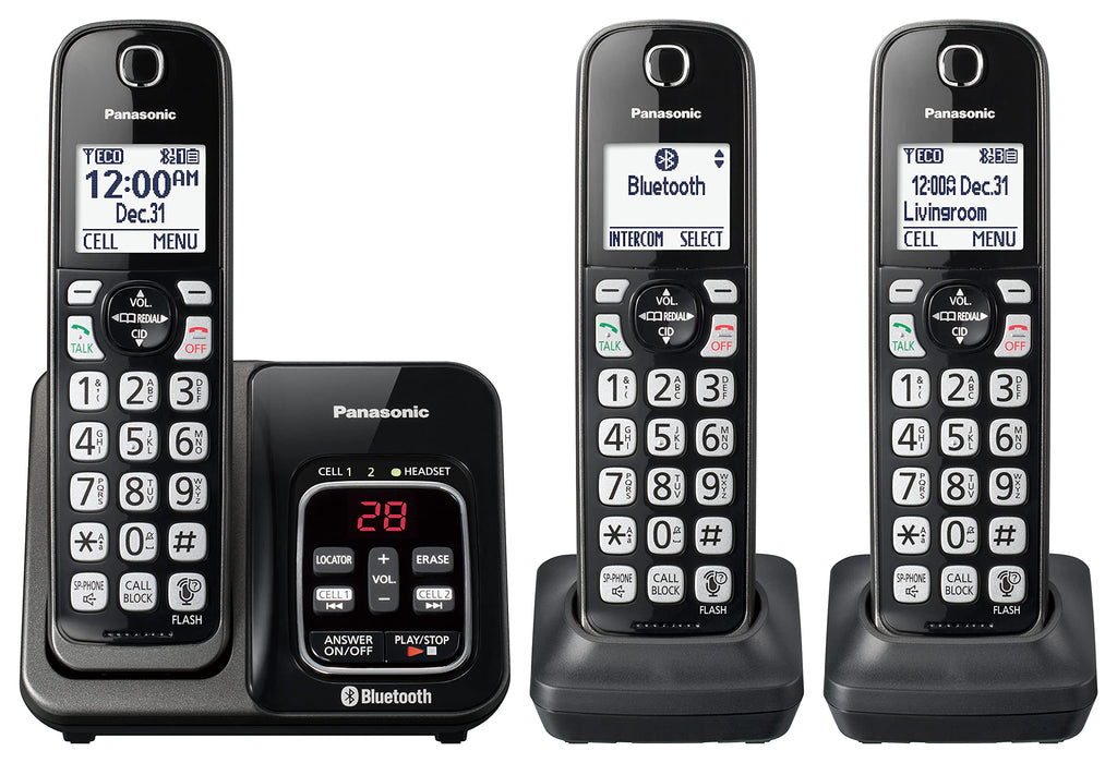 Expandable Cordless Phone System with Answering Machine, 3 Handsets F362