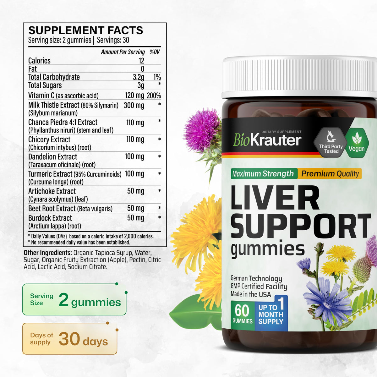 Liver Support 60 Gummies & Liver Detox Tincture 4 Fl. Oz. N431274