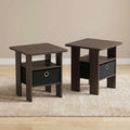Brown 3-Tier Square Side Table Set of 2 R61885