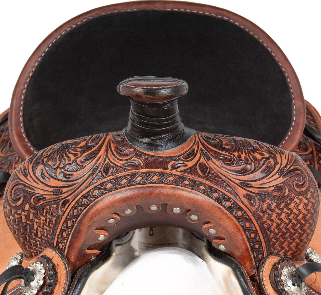 Leather Horse Saddle Set with Tack & Stirrups H39726