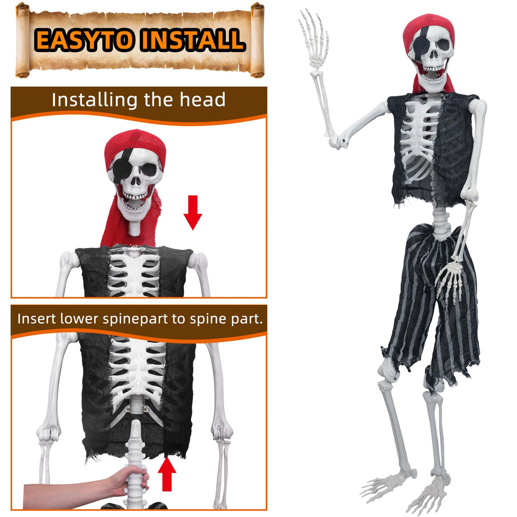 5.4ft Posable Life Size Skeleton with Movable Joints U784