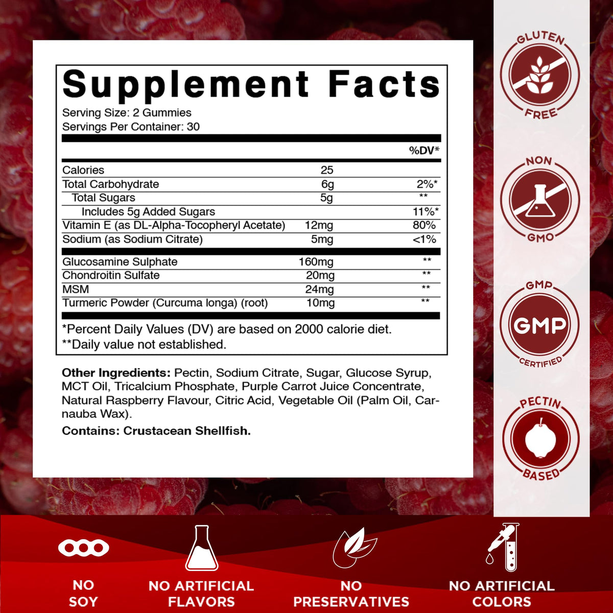 Glucosamine Chondroitin with MSM & Vitamin E 60 Gummies I51034