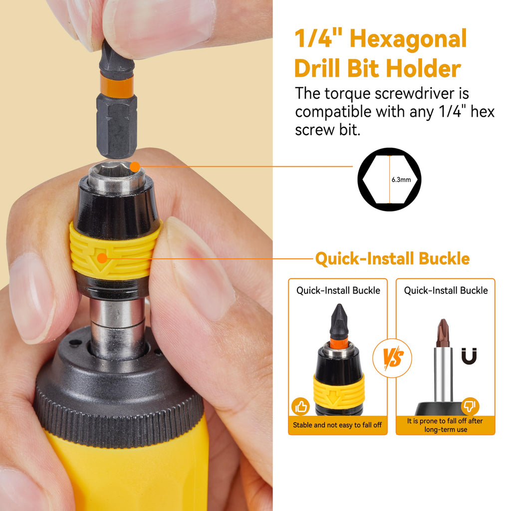 Torque Screwdriver Bit Set, 39-Piece 10-70 in-lb G154