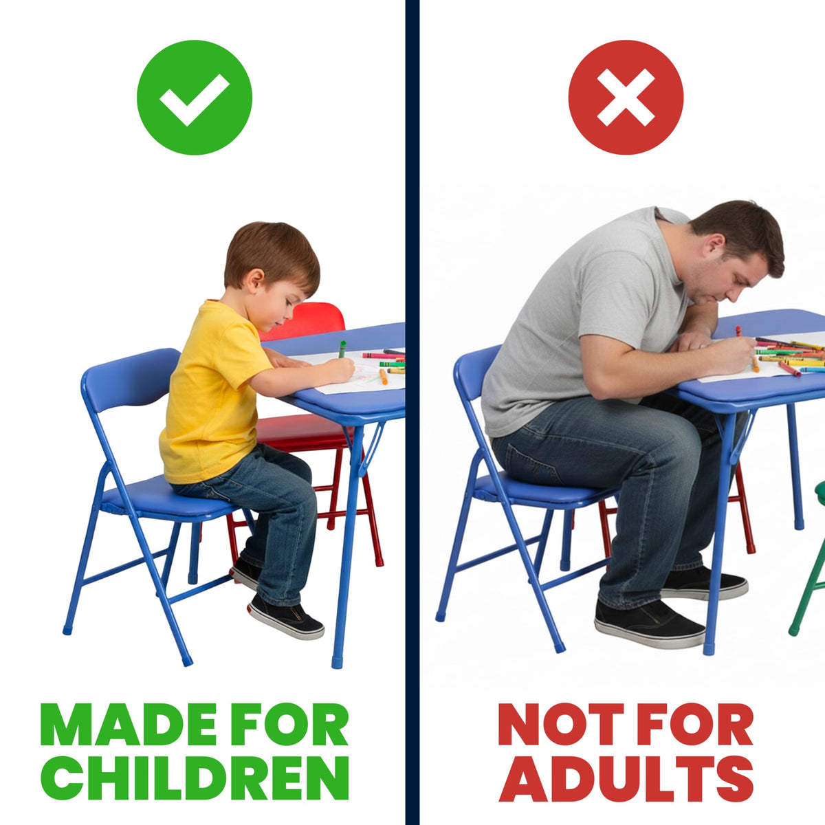 White Kids Plastic Folding Chairs Set of 10 S800269