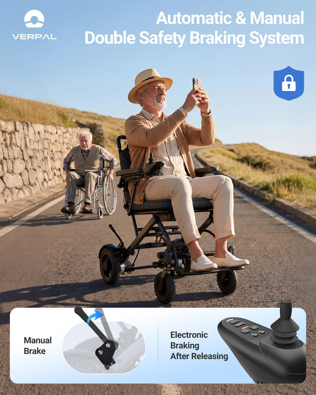 32lbs Foldable Electric Wheelchair 360W Dual Motor 220 lbs Capacity R188288