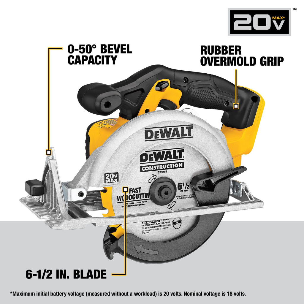 20V MAX Cordless Drill Driver and Circular Saw Combo Kit with 2 Ah Batteries and Charger Q879192