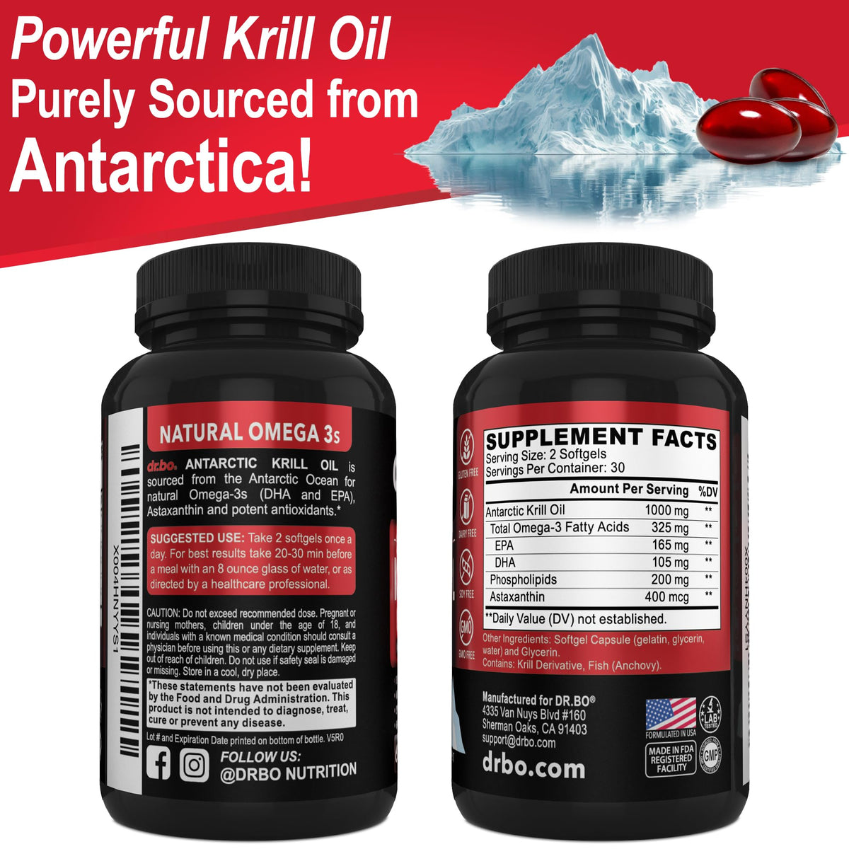 Krill Oil Omega 3 500mg 60 Softgels V195264