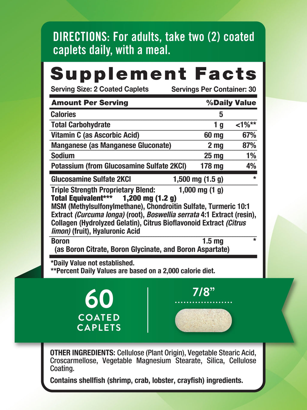 Glucosamine Chondroitin MSM Complex 60 Caplets V50822