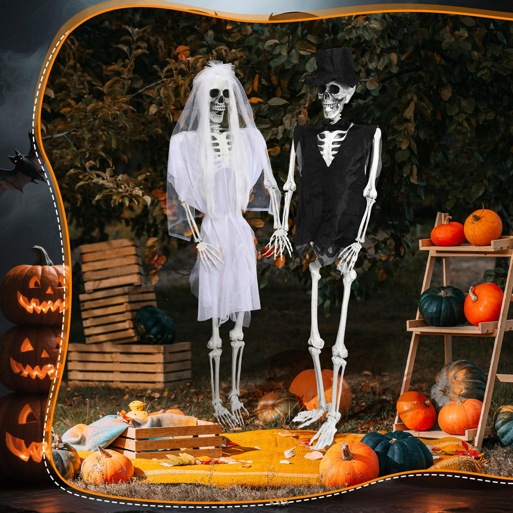 2 Set 5.4 Ft Posable Skeleton Decor U6309