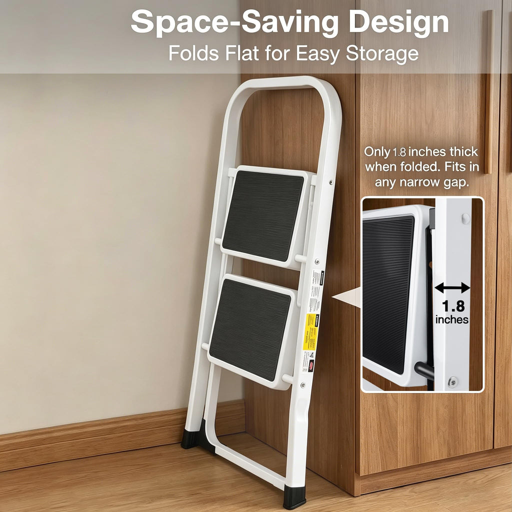 2 Step Folding Stool with Anti-Slip Pedal V973