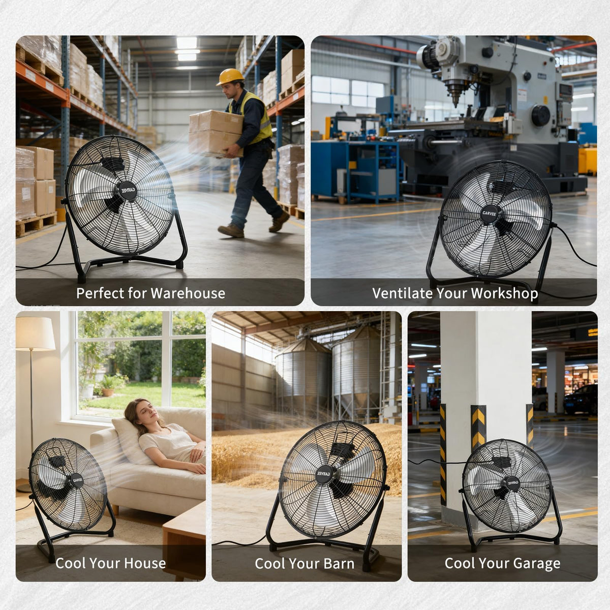 20 Inch 3 Speed High Velocity Industrial Floor Fan O1364