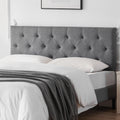 Queen Size Light Gray Linen Headboard L473