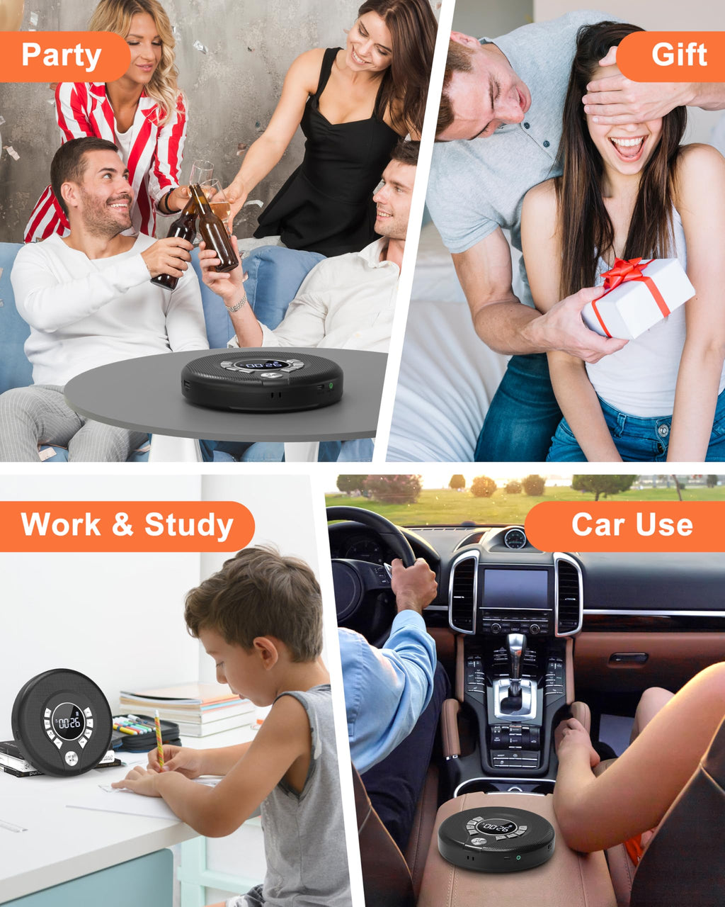 Portable Bluetooth CD Player with FM Transmitter C41787