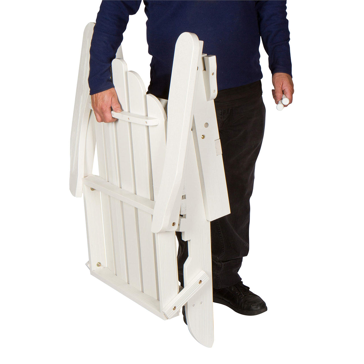 Light Ivory Wooden Outdoor Folding Chair L894881