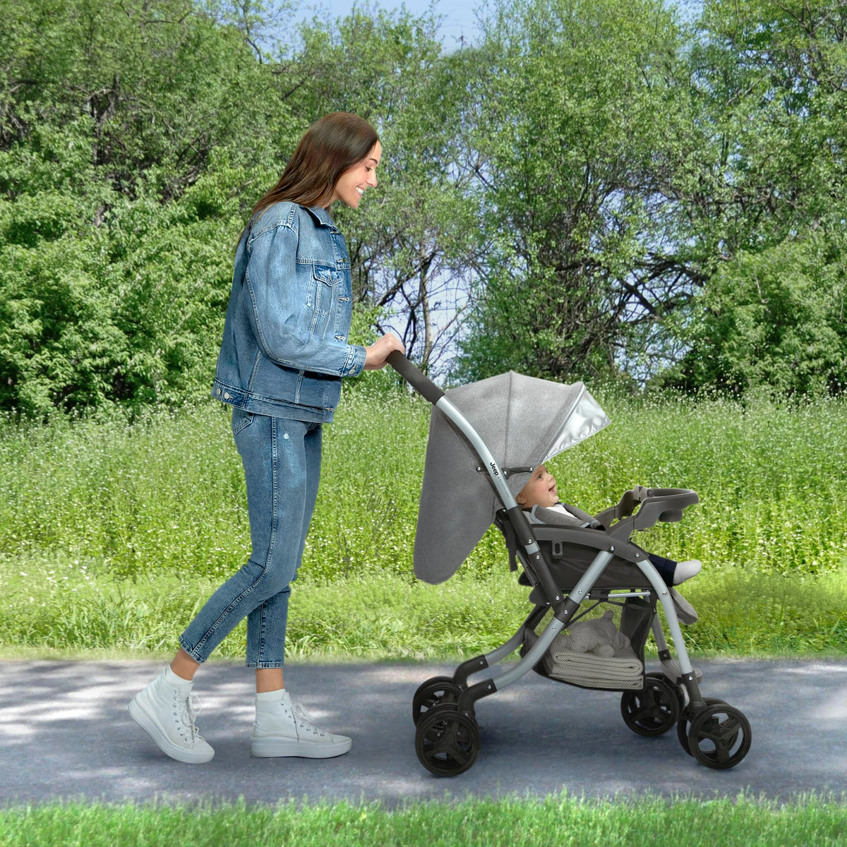 Grey Tweed Stroller F8292