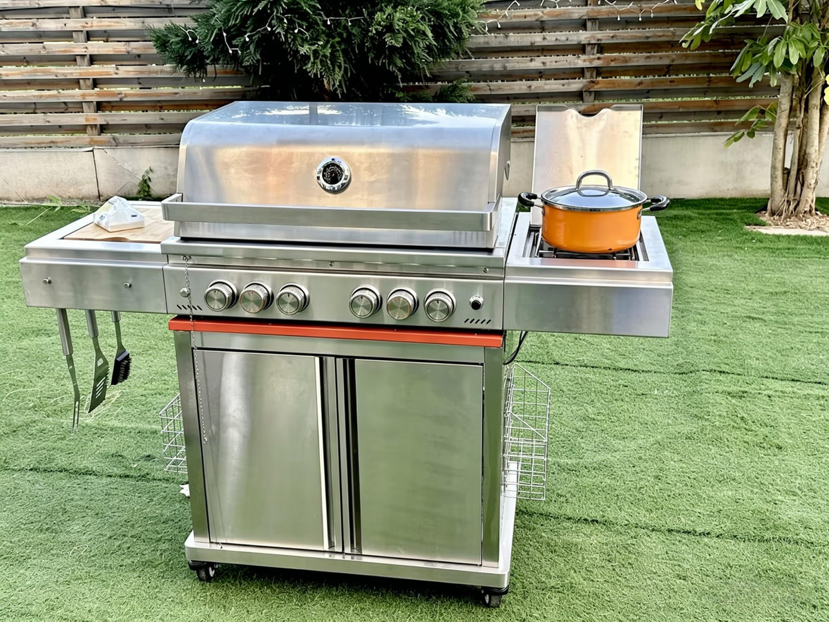 Heavy-duty SUS304 Stainless Steel 6-Burner Propane Gas Grill T952