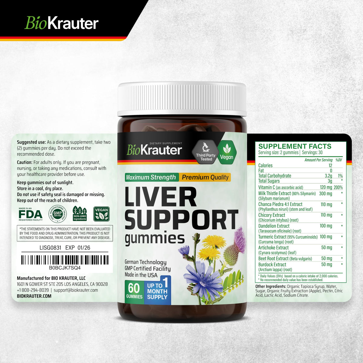 Liver Support 60 Gummies & Liver Detox Tincture 4 Fl. Oz. N431274