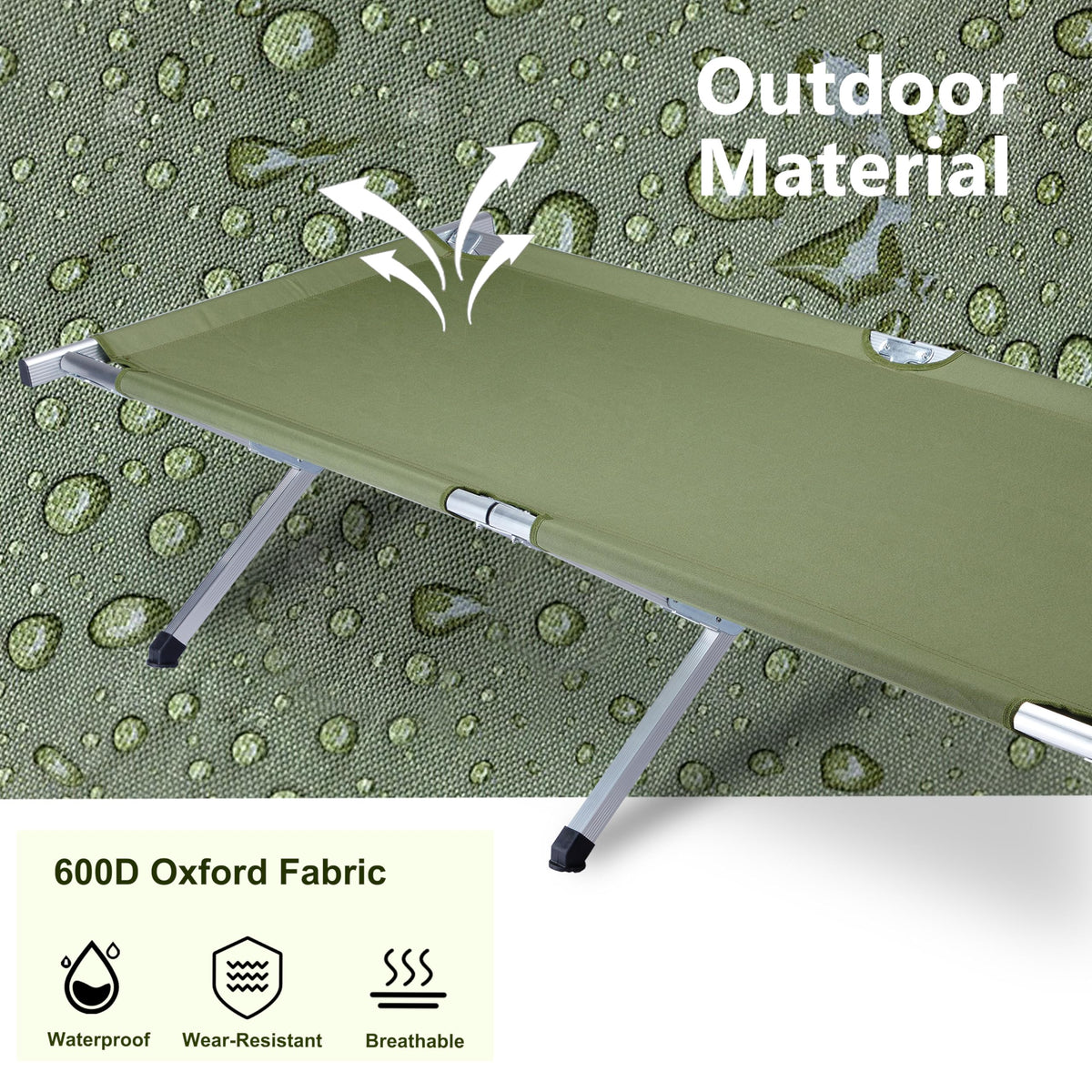 25" Wide Folding Camping Cot with Carry Bag X369