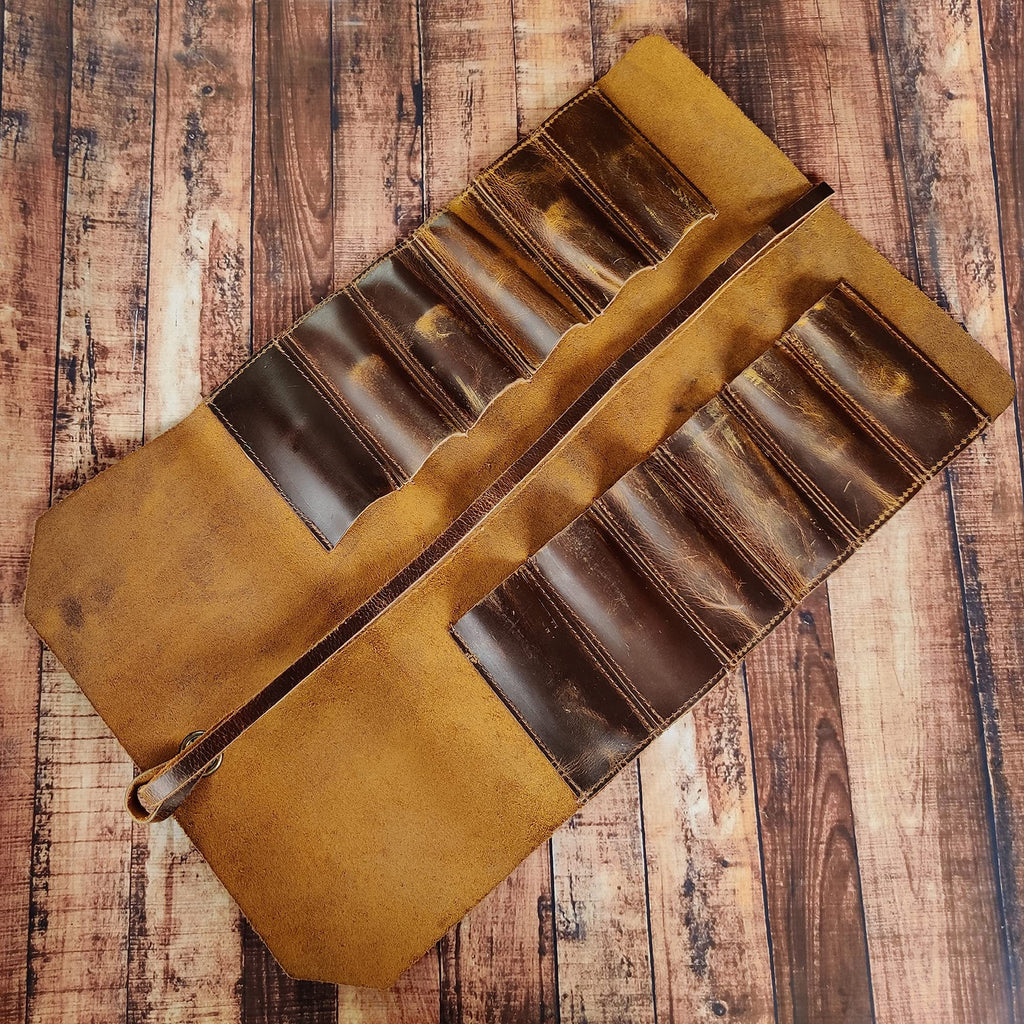 Leather Tool Roll Up Pouch D805476