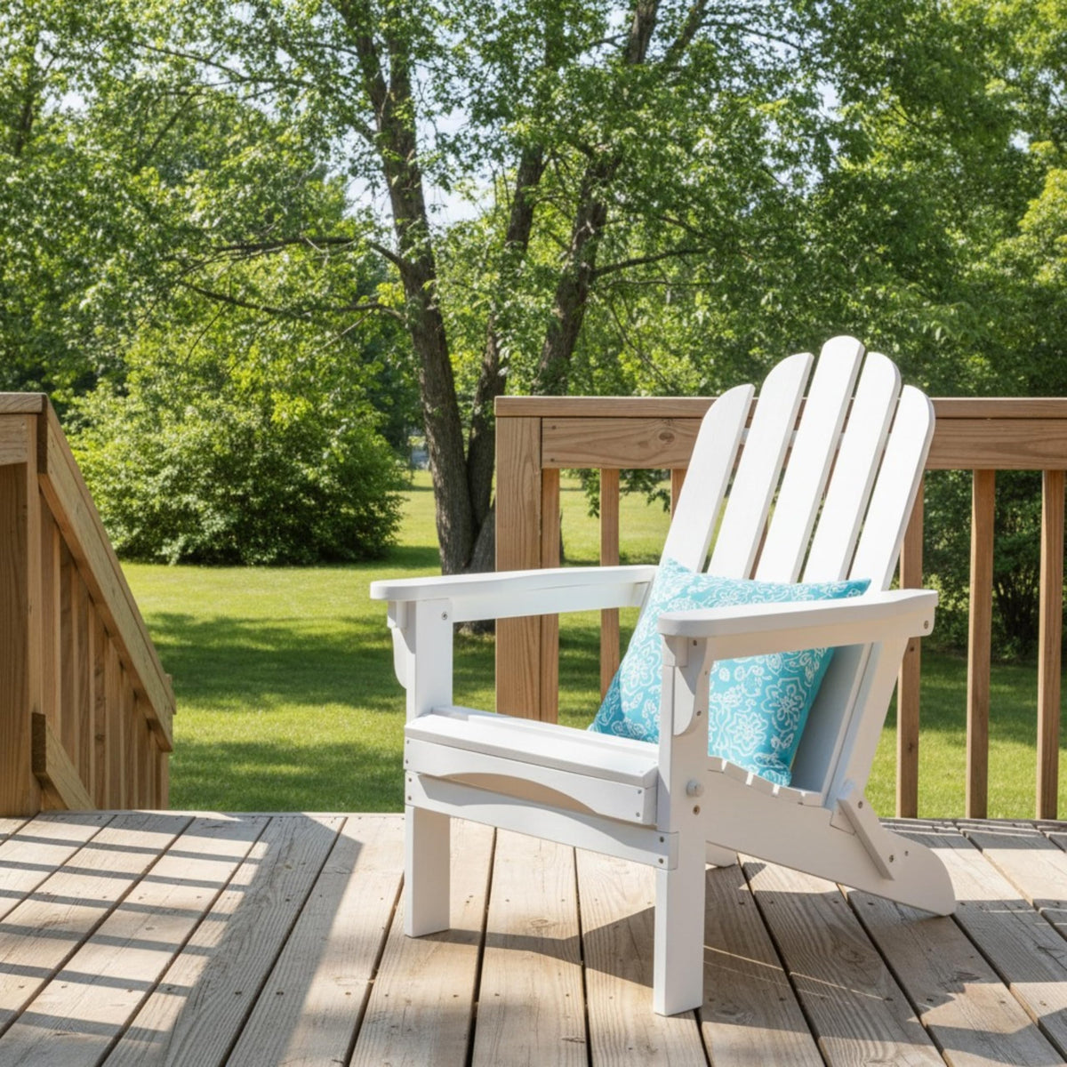 Light Ivory Wooden Outdoor Folding Chair L894881