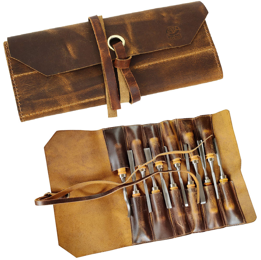 Leather Tool Roll Up Pouch D805476