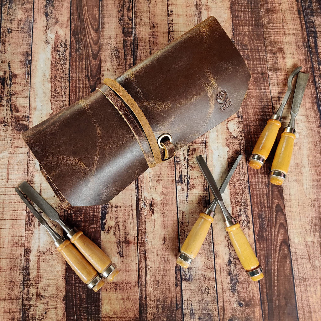 Leather Tool Roll Up Pouch D805476